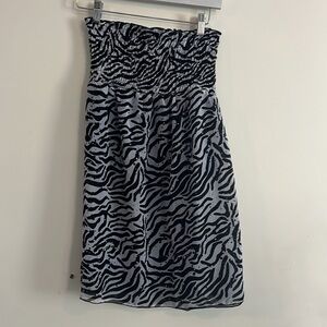Vintage OP Ocean Pacific y2k Black Zebra Cover Up Top‎ Reversible Sheer Dress